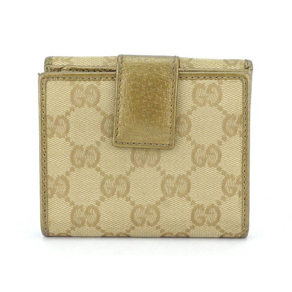 Gucci leather Wallet canvas GG beige bifold - Picture 1 of 6